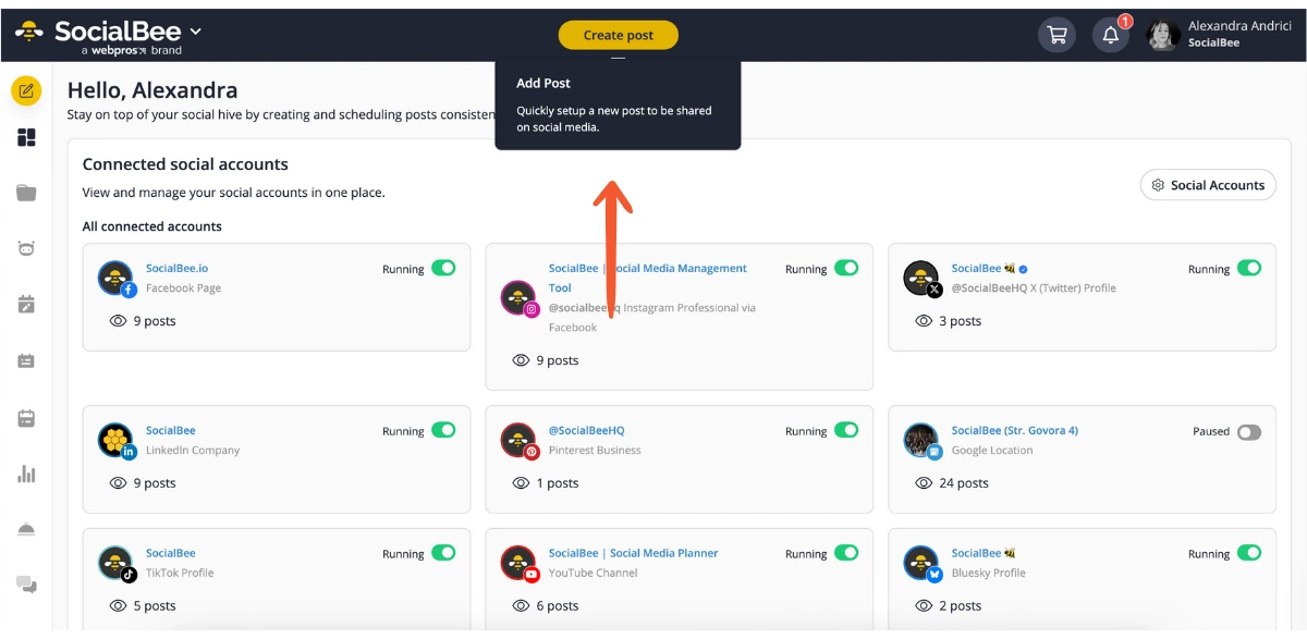 Add a post in SocialBee.webp