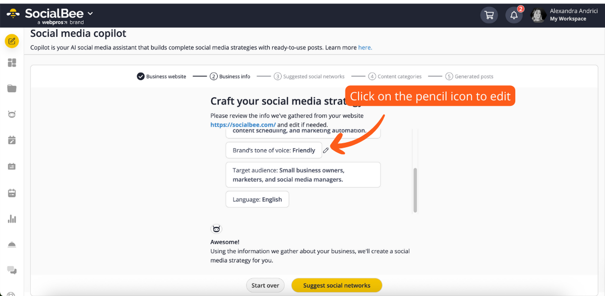 Edit a Copilot answer in SocialBee.png
