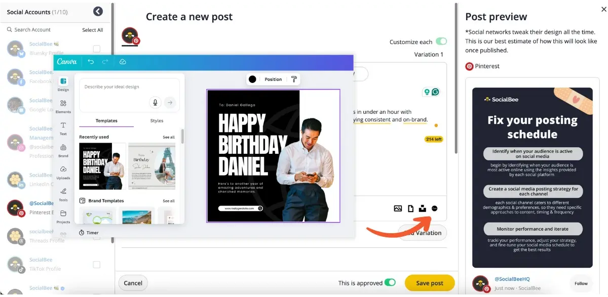 how to create visuals with Canva from SocialBee.webp